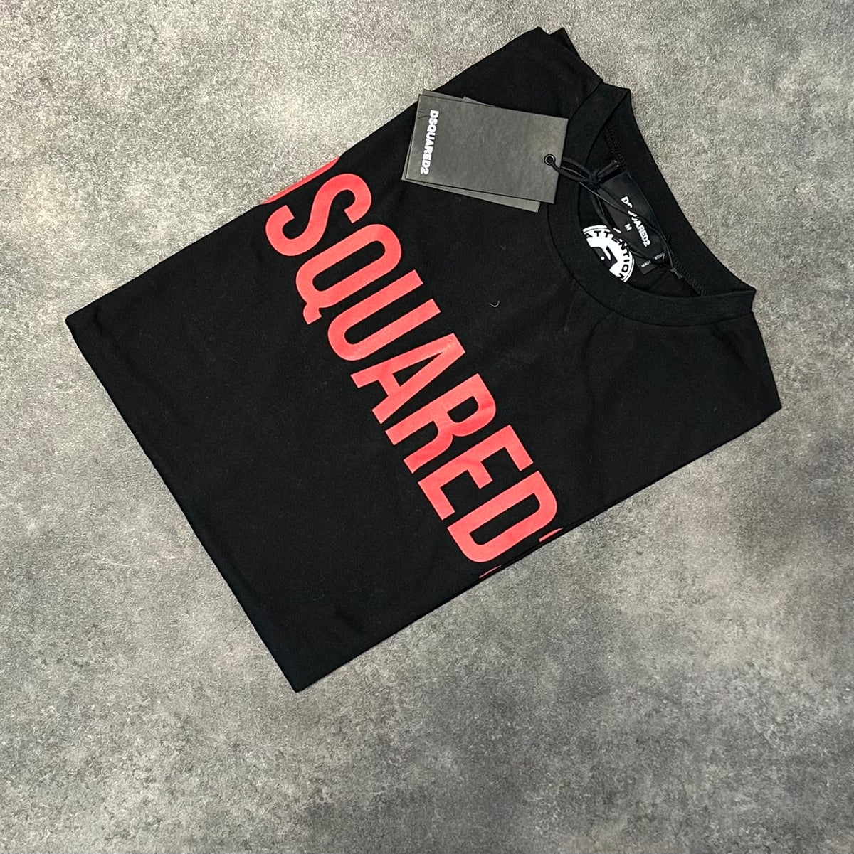 DSQUARED2 RED TEXT T-SHIRT BLACK