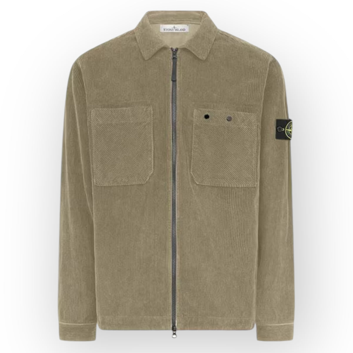 STONE ISLAND ZIP UP CORDUROY OVERSHIRT BISCOTTO BEIGE