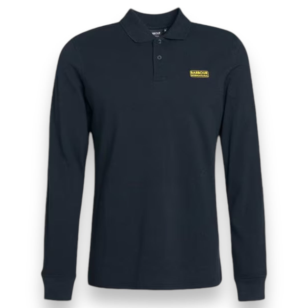 BARBOUR INTERNATIONAL LONG SLEEVE POLO SHIRT BLACK YELLOW