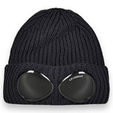 CP COMPANY GOGGLE BEANIE HAT NAVY BLUE