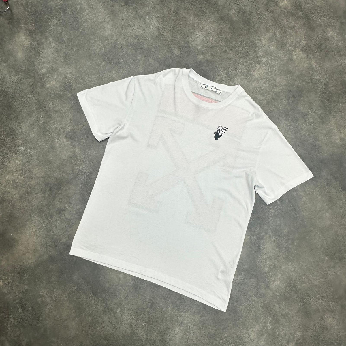 OFF WHITE RED MARKER LOGO ARROWS T-SHIRT WHITE