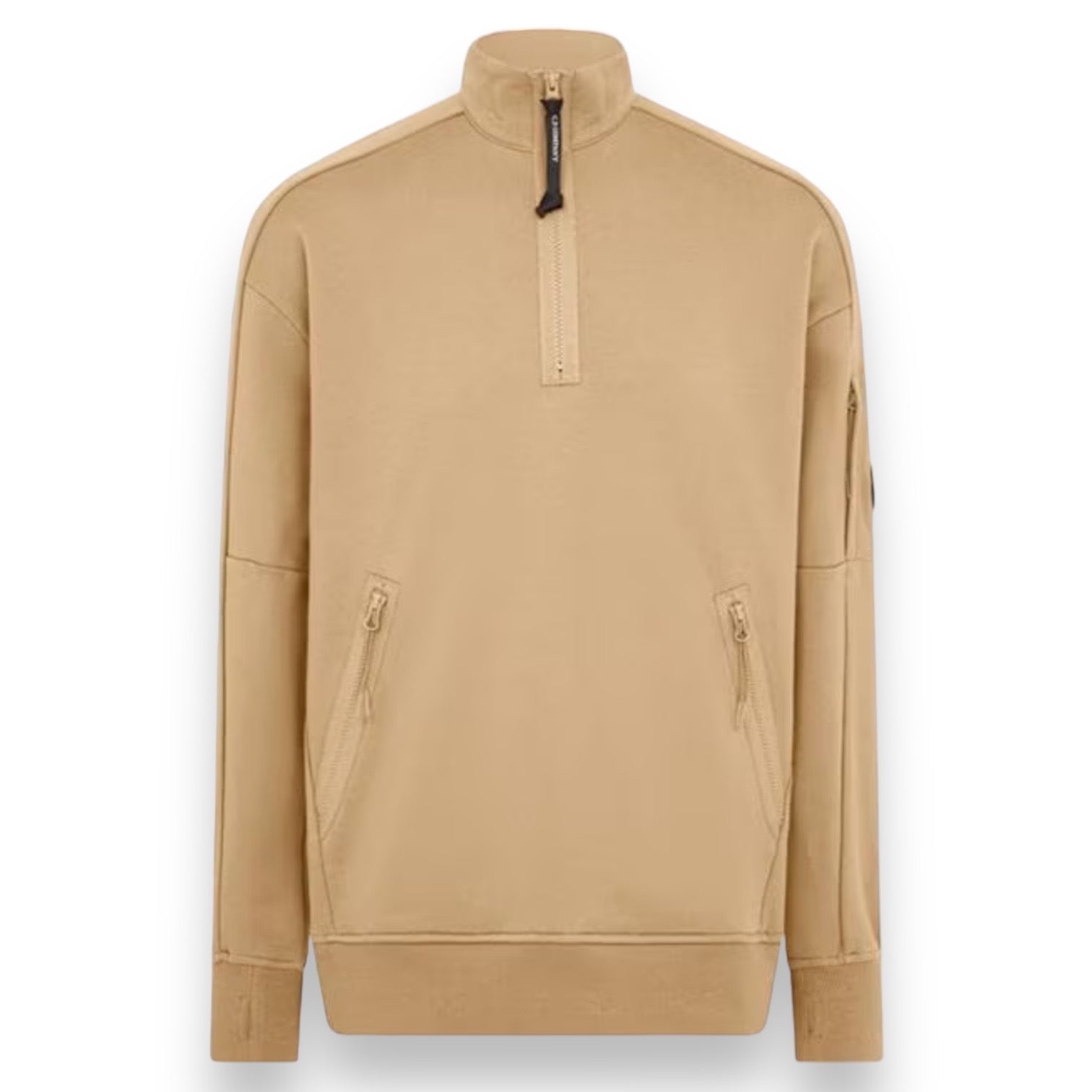 MCP COMPANY 1/4 ZIP FUNNEL NECK SWEATSHIRT SAND BEIGE