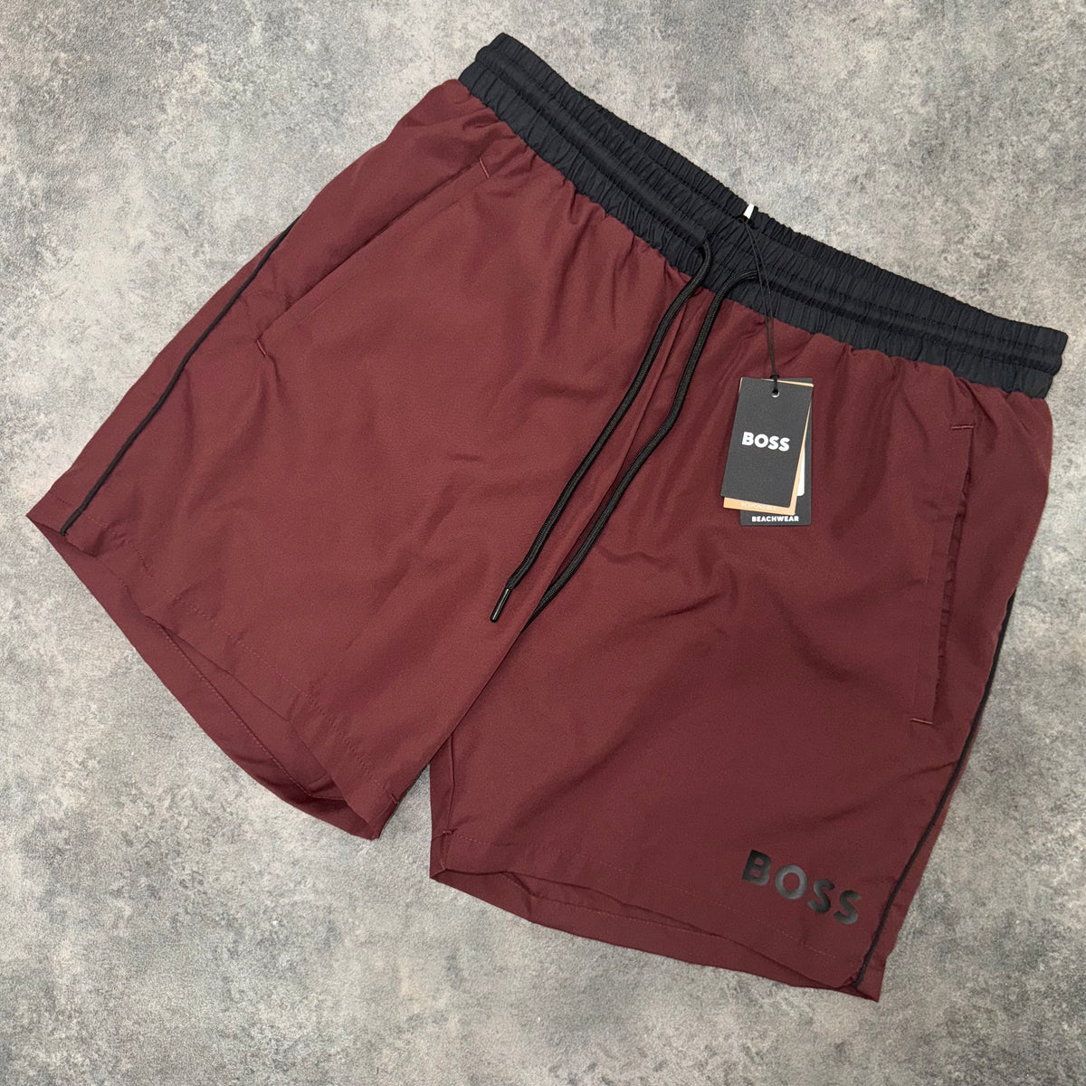 HUGO BOSS SWIM SHORTS BURGUNDY * SALE *