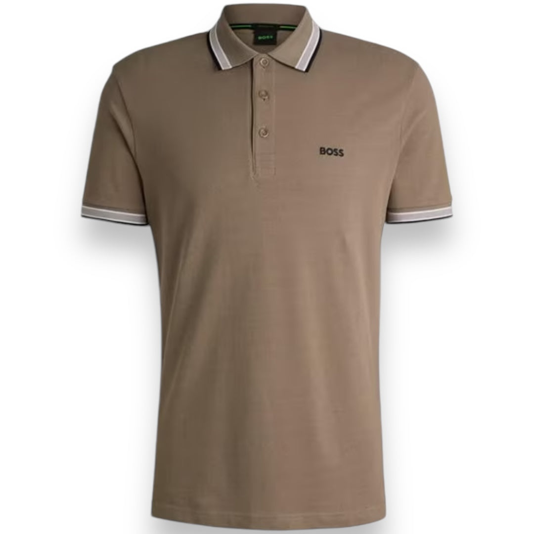 HUGO BOSS PAD POLO SHIRT BEIGE