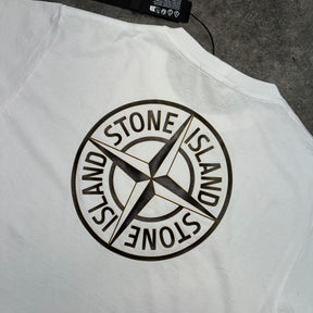 STONE ISLAND BACK COMPASS LOGO T-SHIRT WHITE