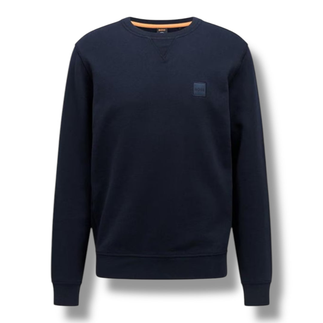 HUGO BOSS PATCH LOGO SWEATSHIRT NAVY BLUE