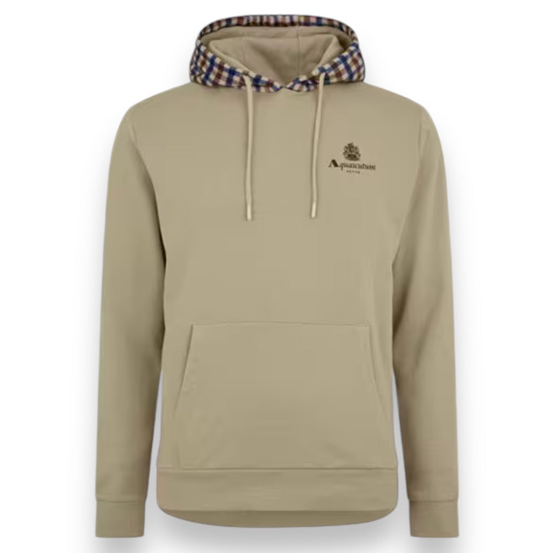 AQUASCUTUM CHECK HOOD HOODIE BEIGE