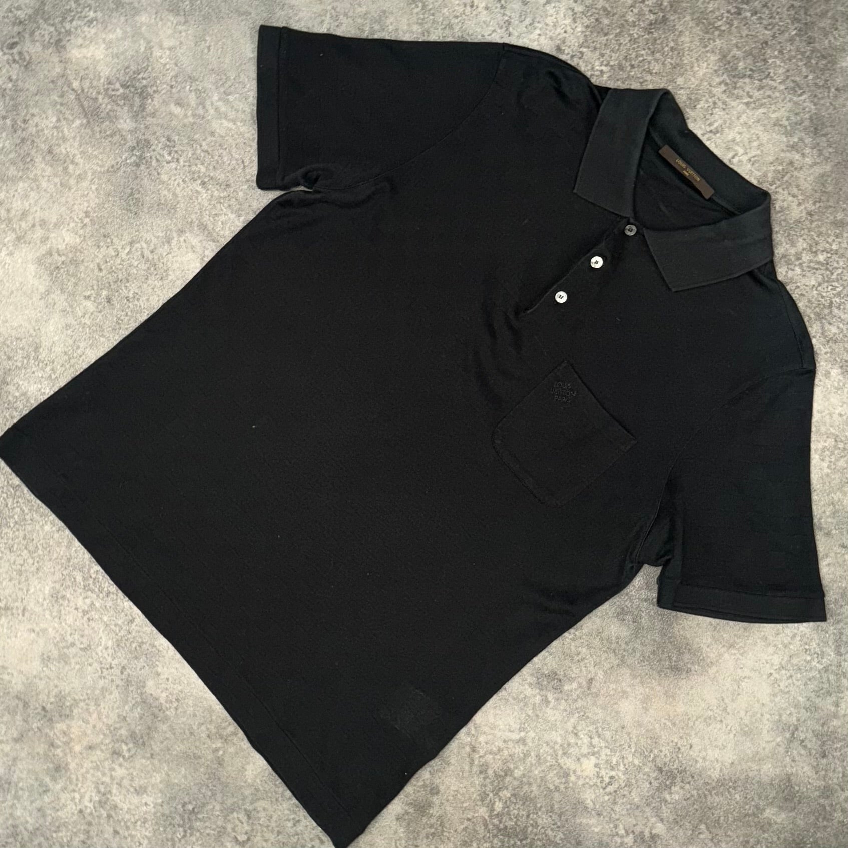 LOUIS VUITTON FULL DAMIER CHECK POLO BLACK (USED)