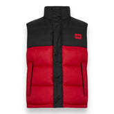 HUGO RED PATCH PUFFER GILET JACKET RED