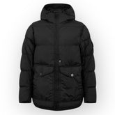 STONE ISLAND HOODED PUFFER JACKET BLACK