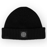 STONE ISLAND PATCH BEANIE BLACK