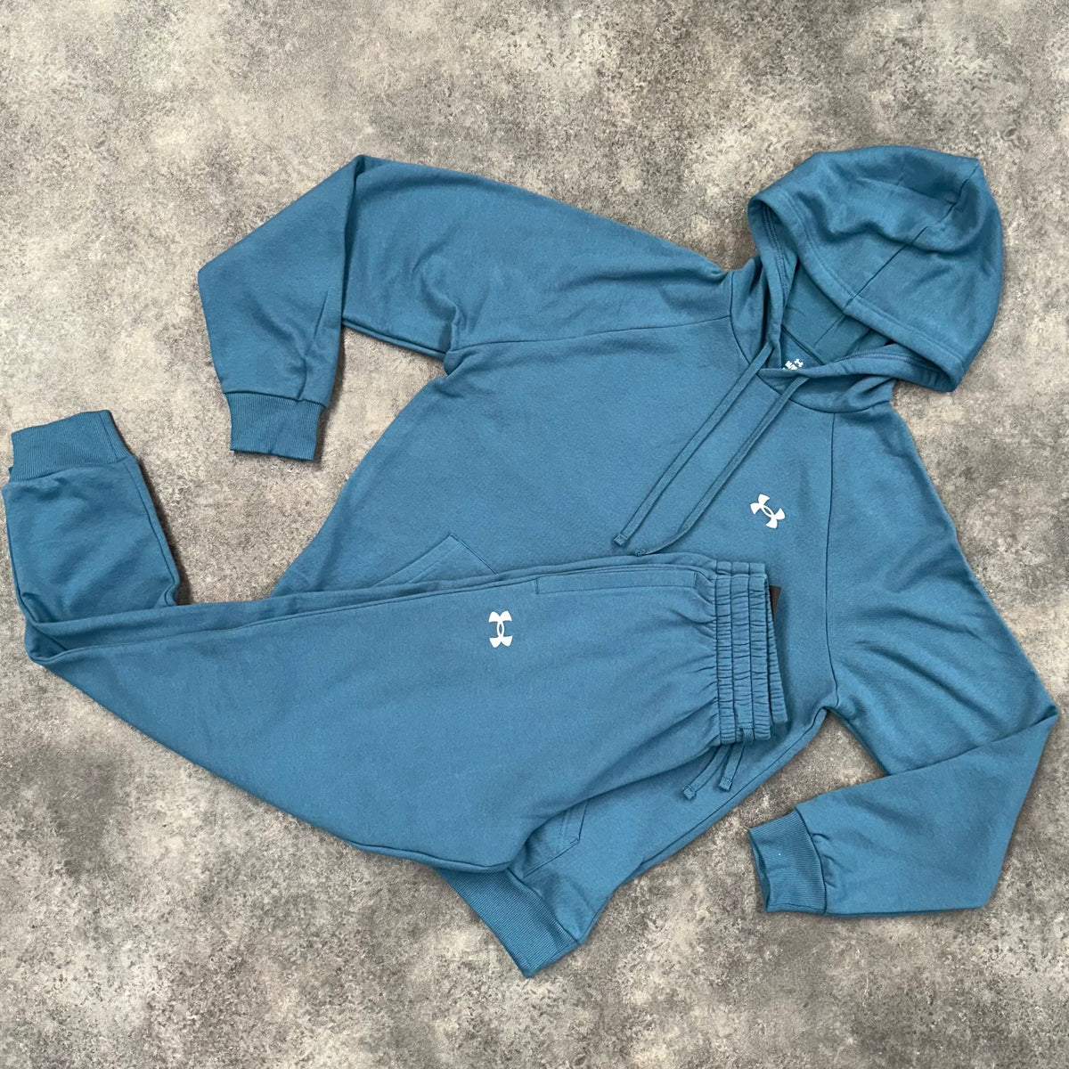 UNDER ARMOUR UA OTTH HOODED FULL TRACKSUIT TEAL BLUE