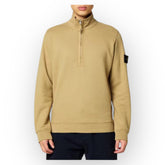 STONE ISLAND 1/4 ZIP FUNNEL NECK SWEATSHIRT BISCOTTO BEIGE