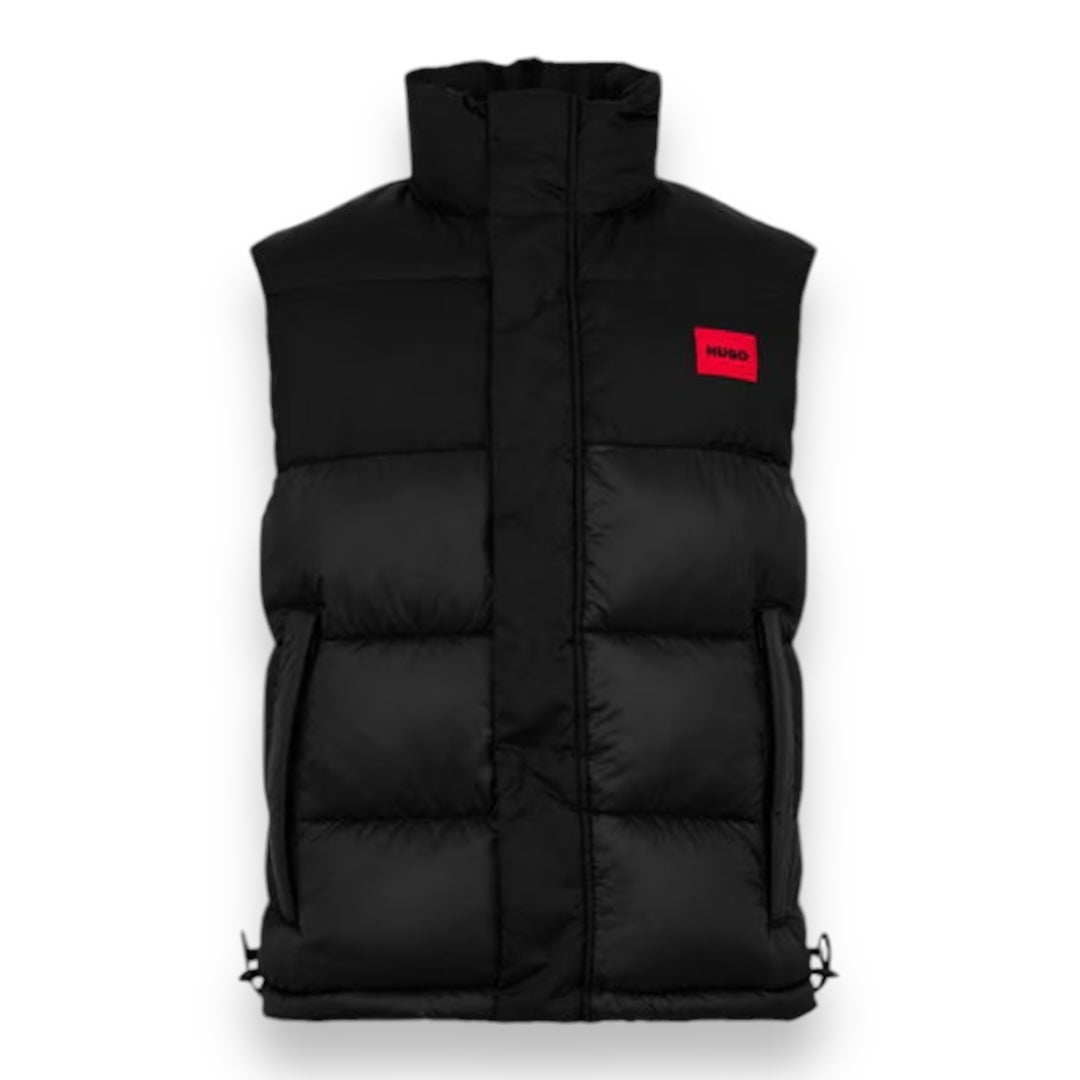 HUGO RED PATCH PUFFER GILET JACKET GRAPHITE GREY