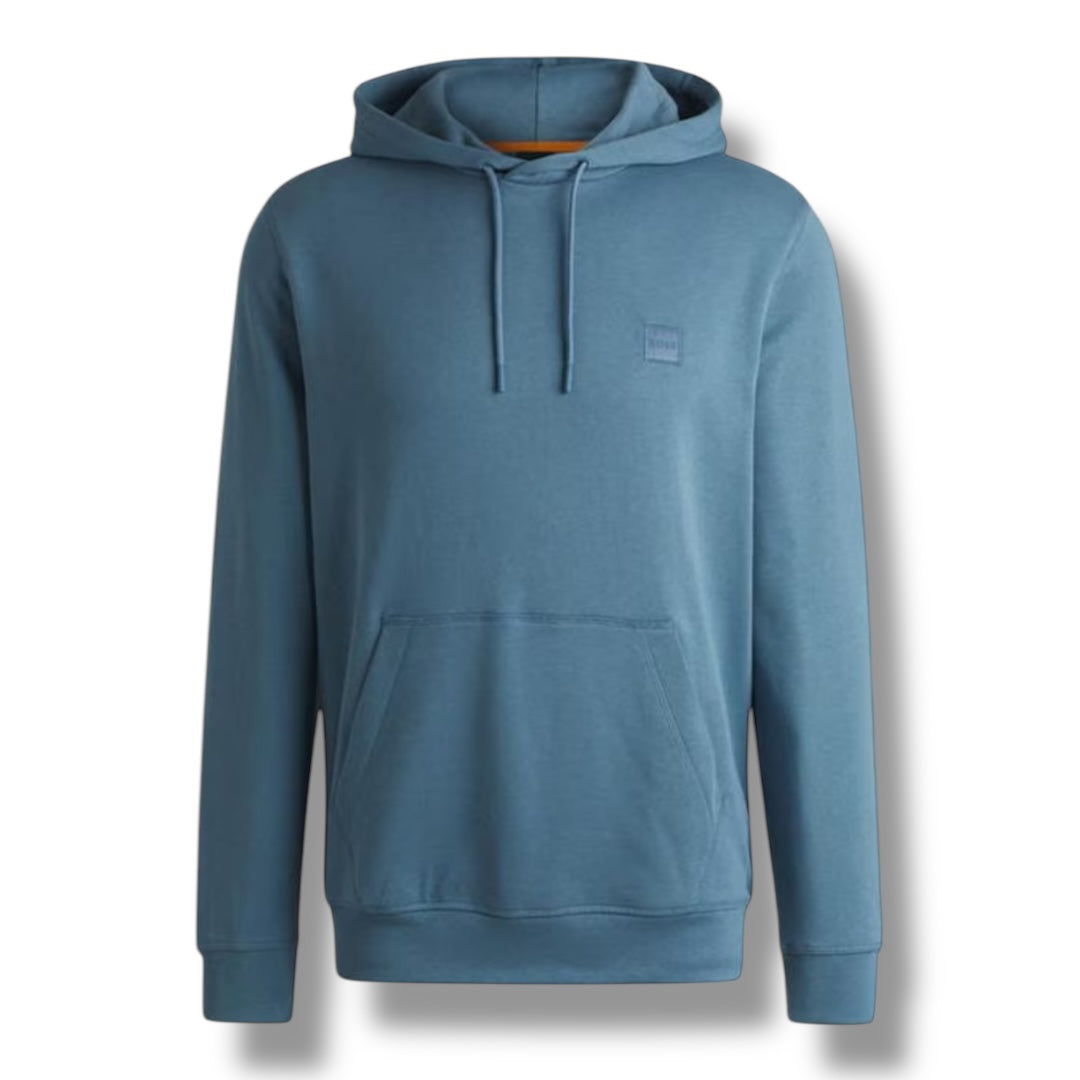 HUGO BOSS PATCH LOGO OTTH HOODIE MID BLUE