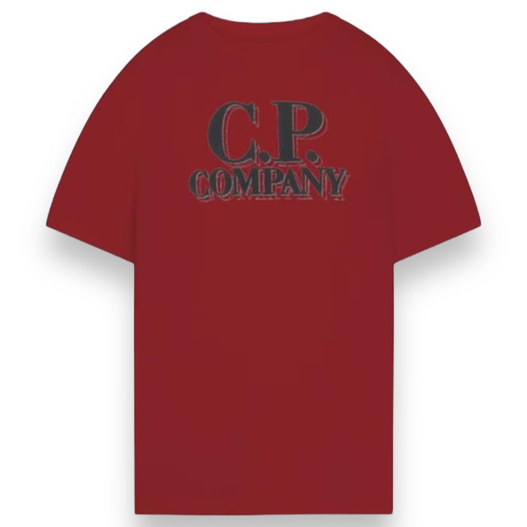 CP COMPANY BIG LOGO PRINT T-SHIRT KETCHUP RED