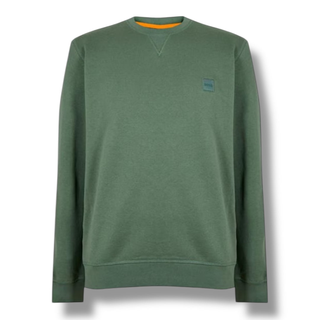 HUGO BOSS PATCH LOGO SWEATSHIRT SAGE GREEN