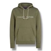 TOMMY HILFIGER MIDDLE LOGO OTTH HOODED SWEATSHIRT KHAKI GREEN