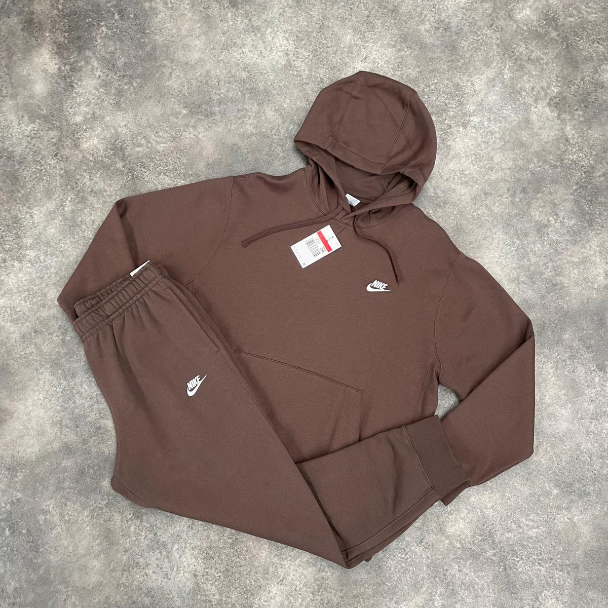 NIKE SPORTSWEAR FULL HOODED TRACKSUIT BROWN