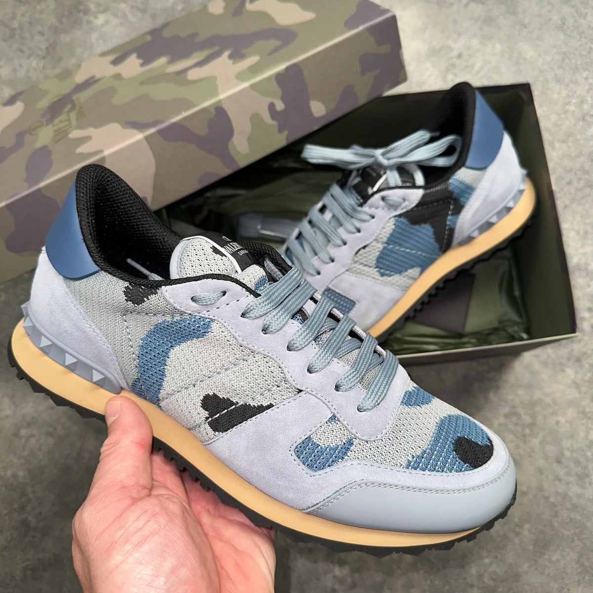 VALENTINO ROCKRUNNER TRAINERS BLUE