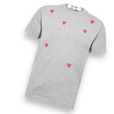 COMME DES GARÇONS PLAY T-SHIRT MULTI SMALL HEART GREY