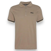 BARBOUR INTERNATIONAL ZIPPED POLO SHIRT LIGHT BROWN