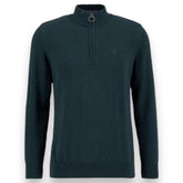 BARBOUR COTTON 1/4 ZIP SWEATER GREEN