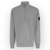 STONE ISLAND 1/4 ZIP FUNNEL NECK SWEATSHIRT MARL GREY