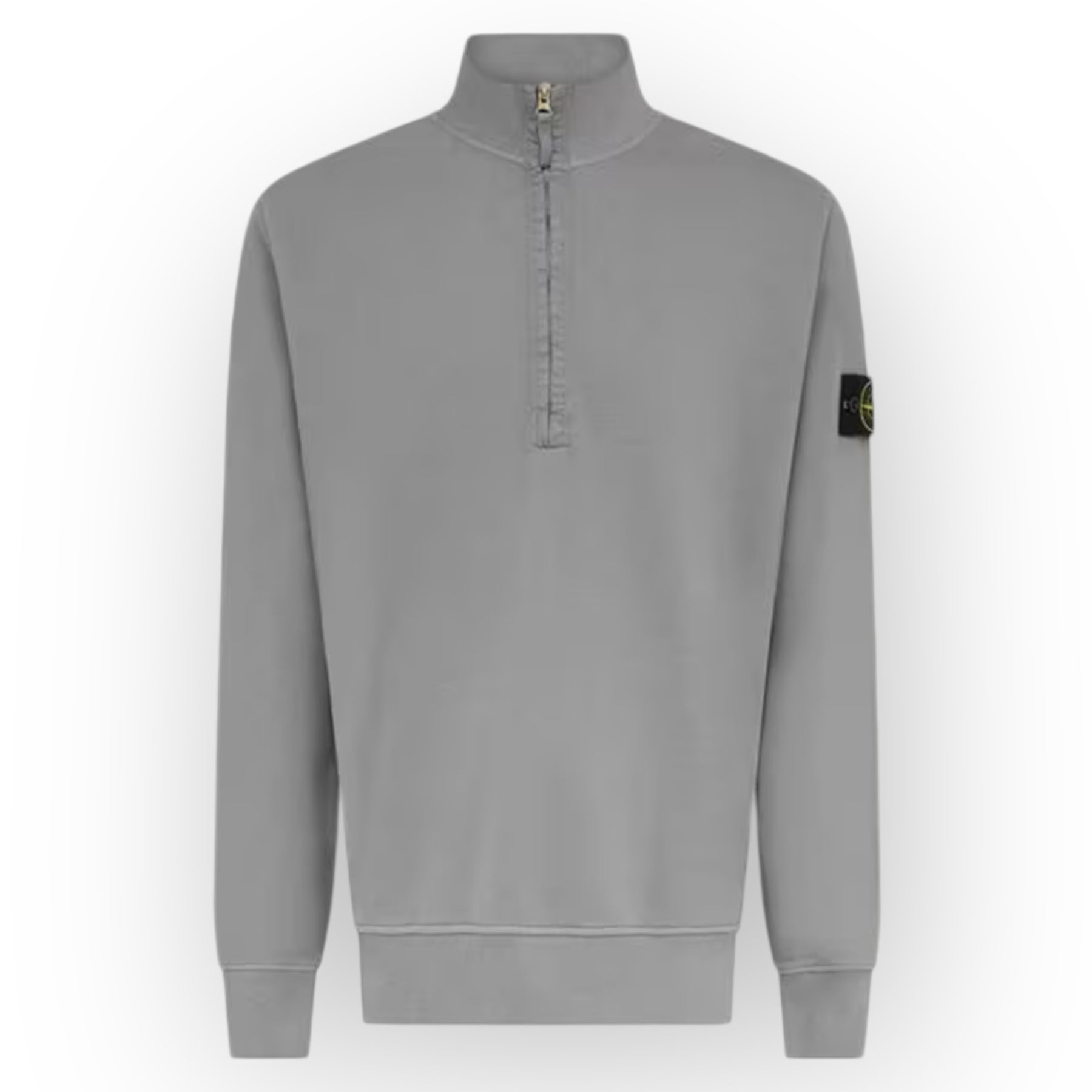 STONE ISLAND 1/4 ZIP FUNNEL NECK SWEATSHIRT MARL GREY