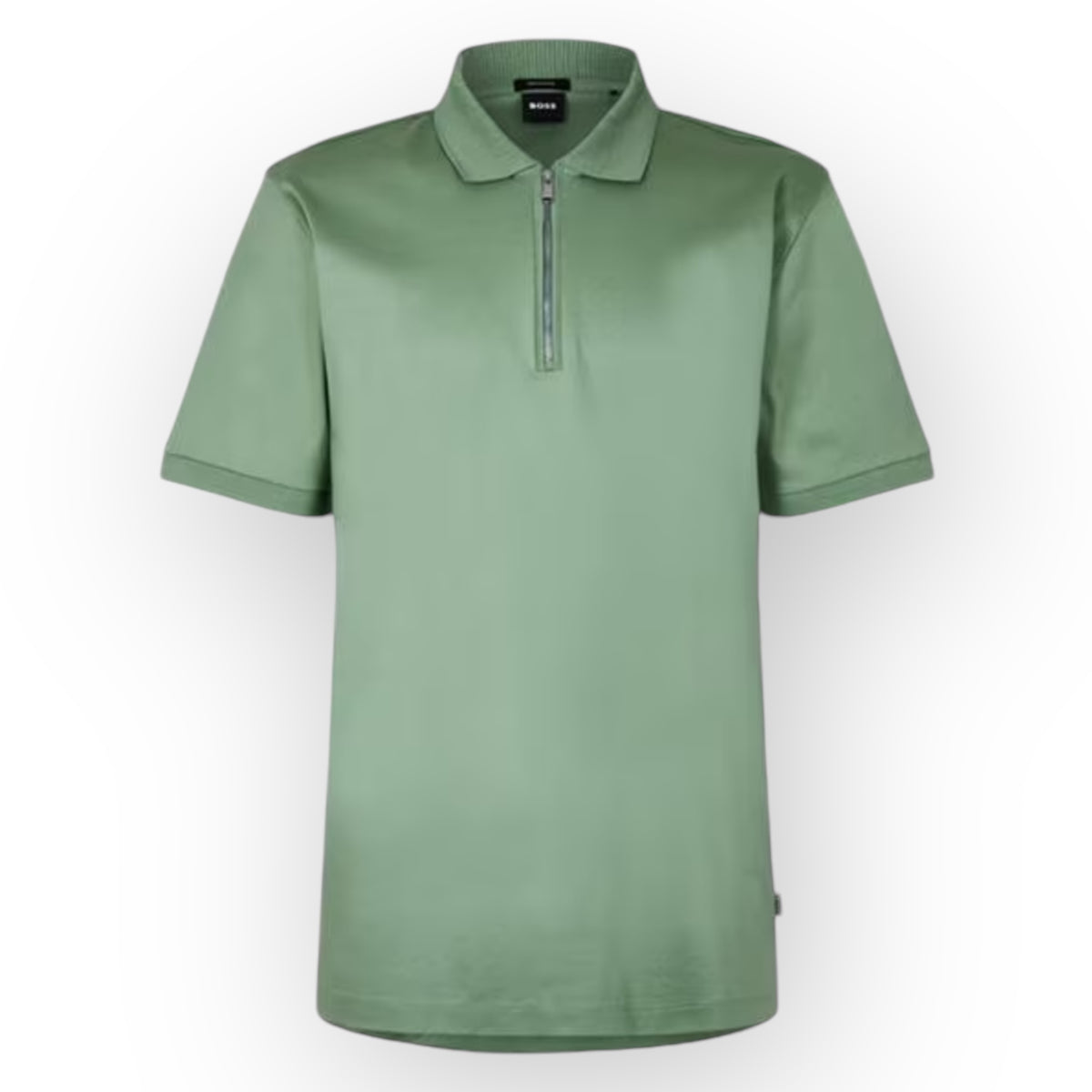 HUGO BOSS POLS SMART ZIP POLO SHIRT GREEN