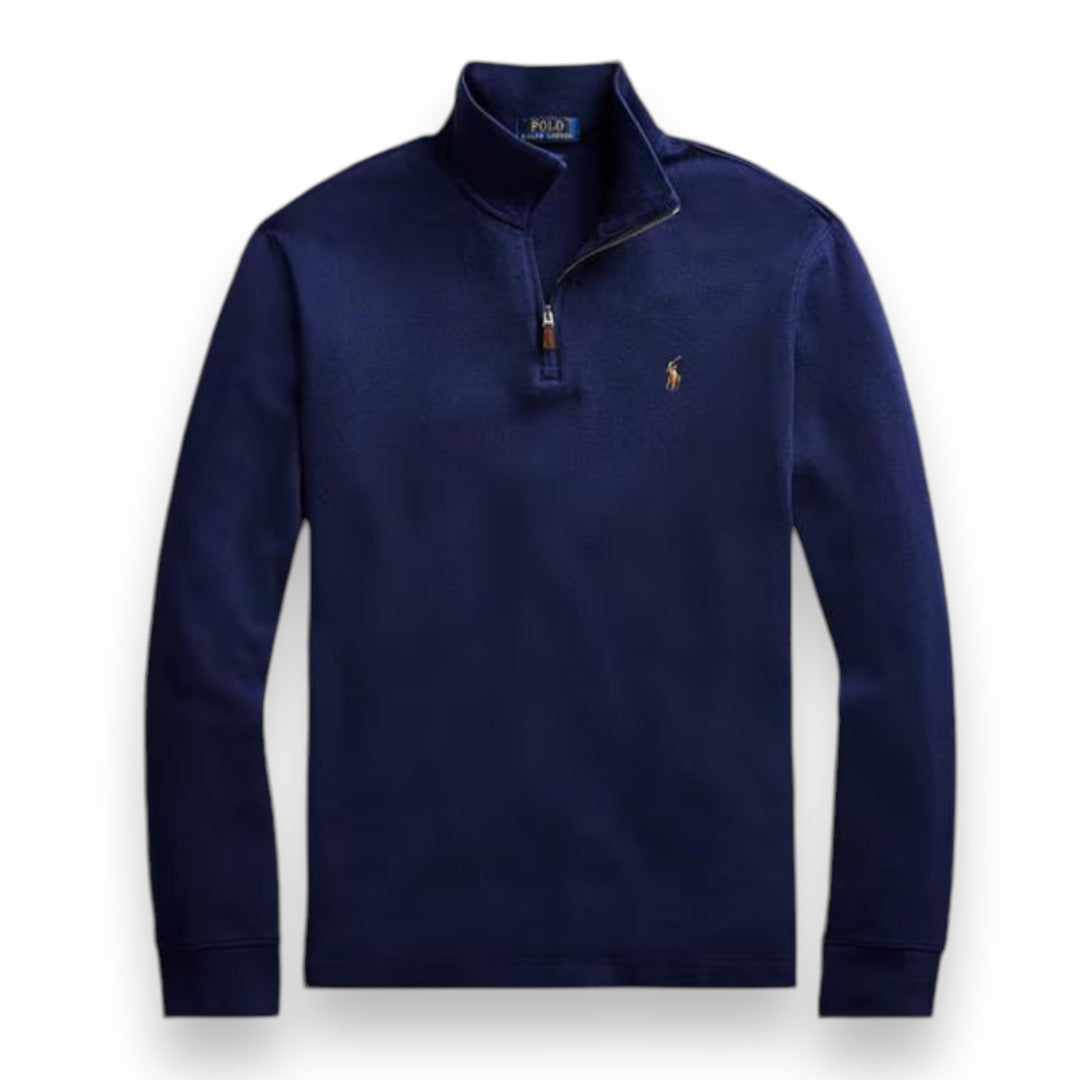 RALPH LAUREN 1/4 ZIP SWEATSHIRT NAVY BLUE