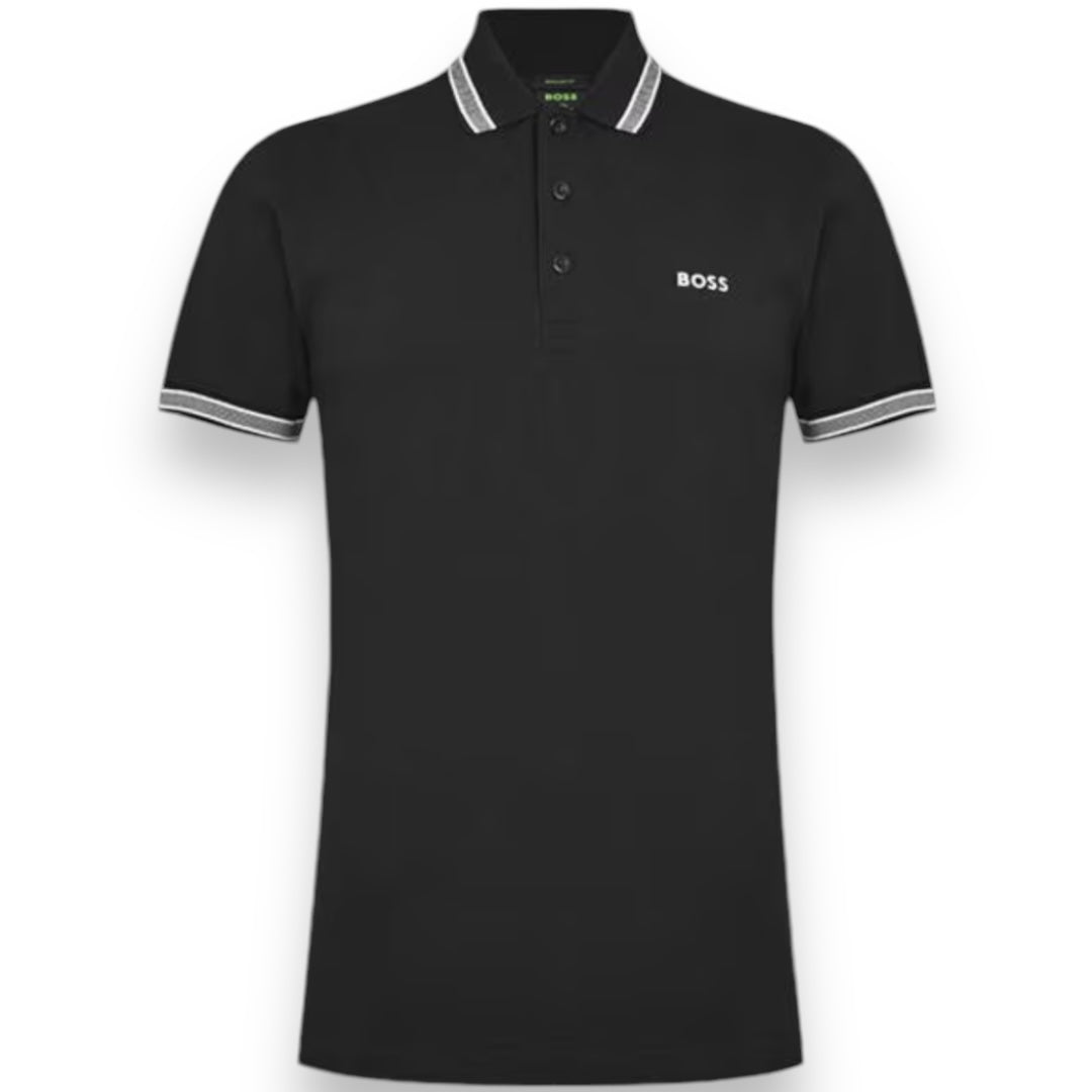 HUGO BOSS PAD POLO SHIRT BLACK