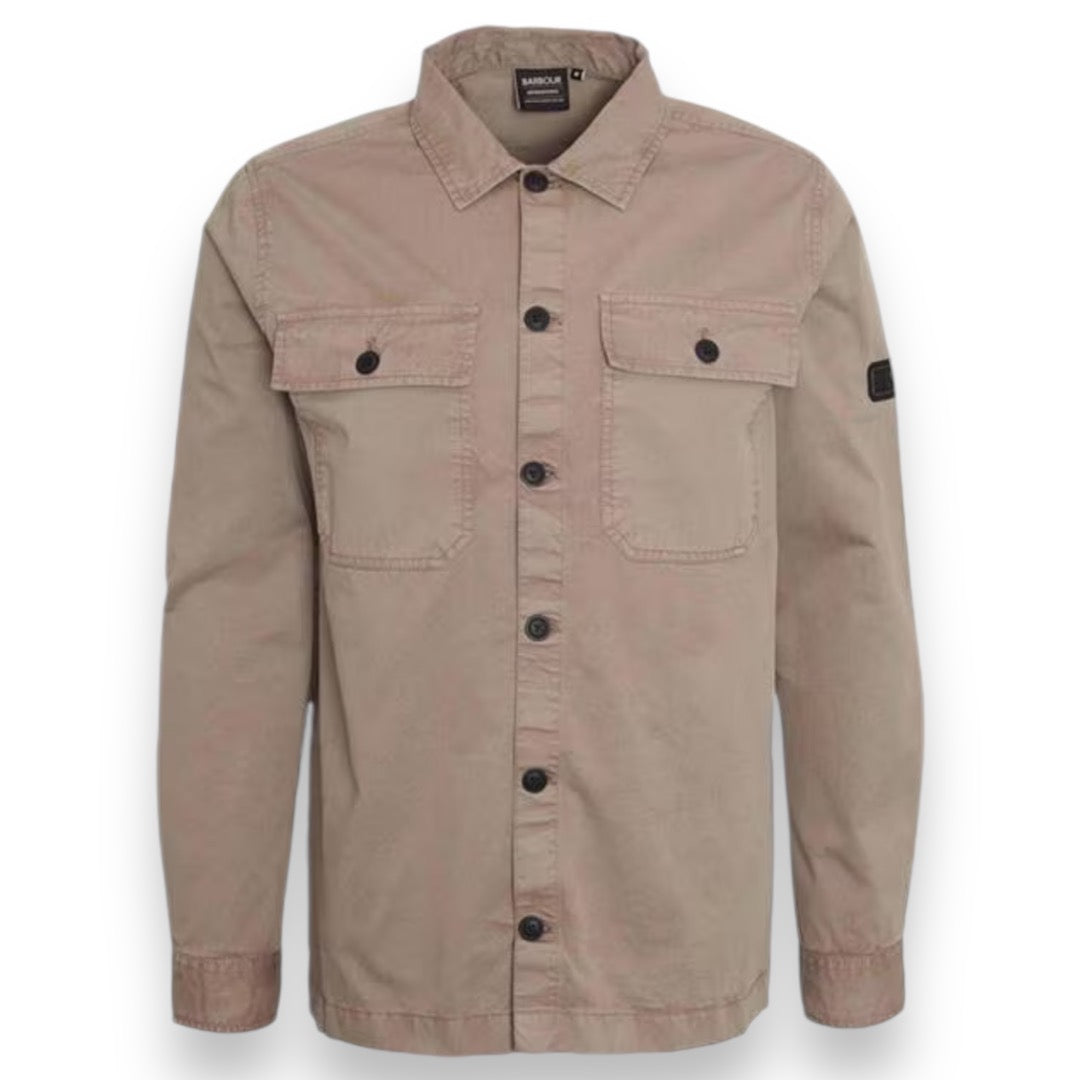 BARBOUR INTERNATIONAL ARL BUTTON UP OVERSHIRT LIGHT BROWN