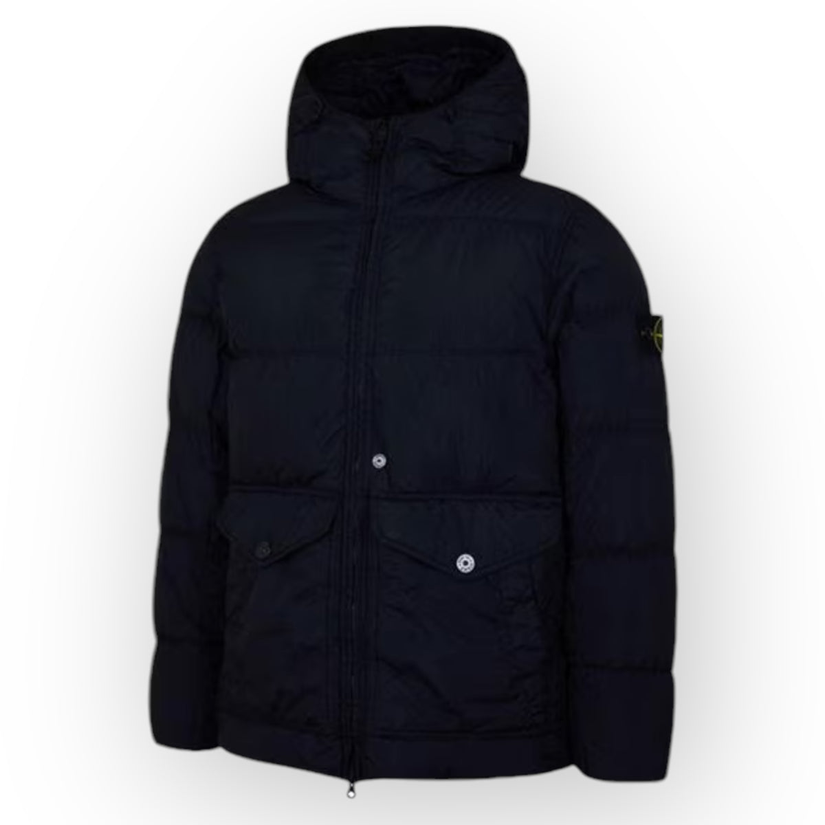 STONE ISLAND HOODED PUFFER JACKET NAVY BLUE