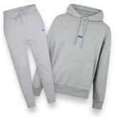 HUGO BOSS HUGO SMALL BLUE TAB LOGO OTTH HOODIE & JOGGERS FULL TRACKSUIT GREY