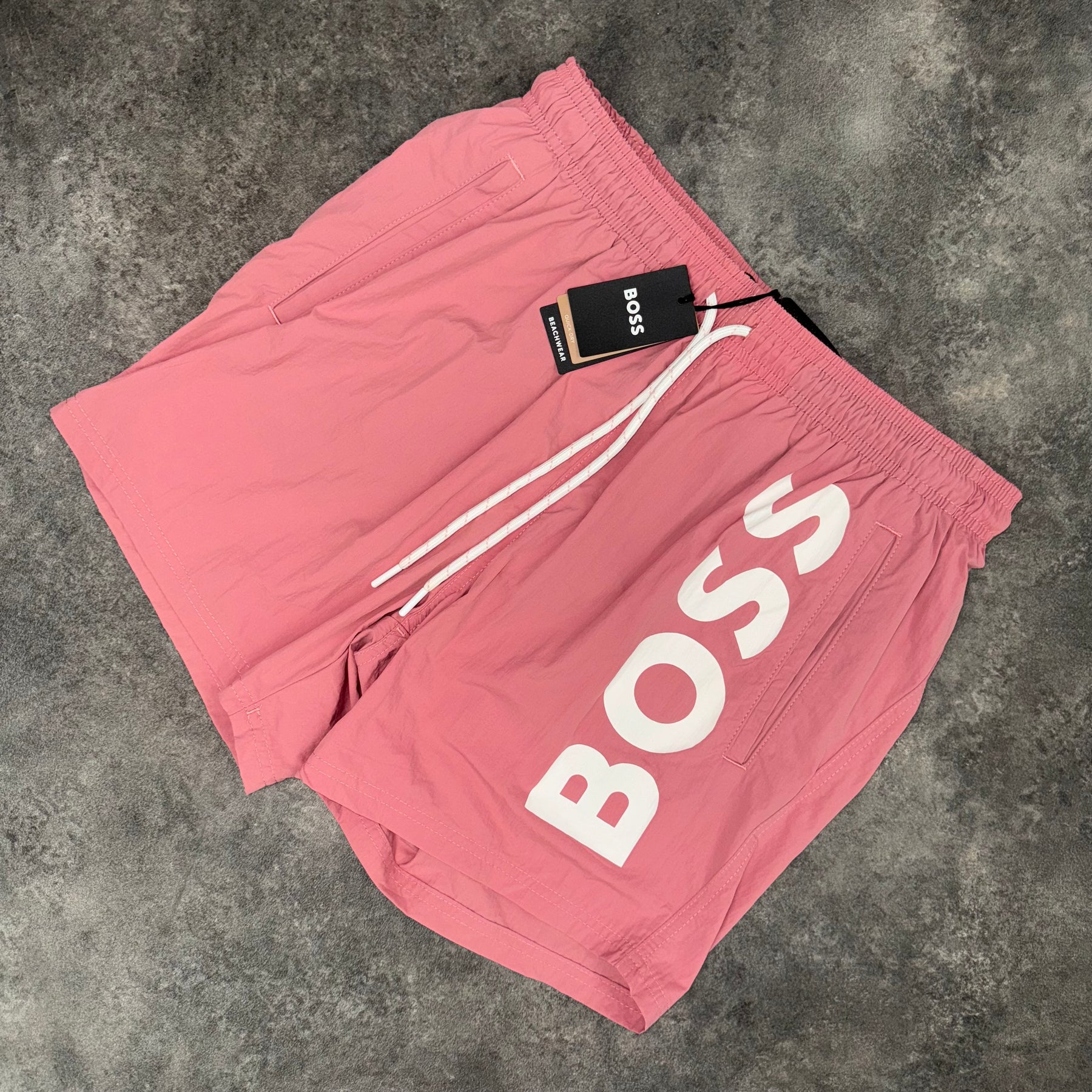 Hugo boss swim shorts pink deals