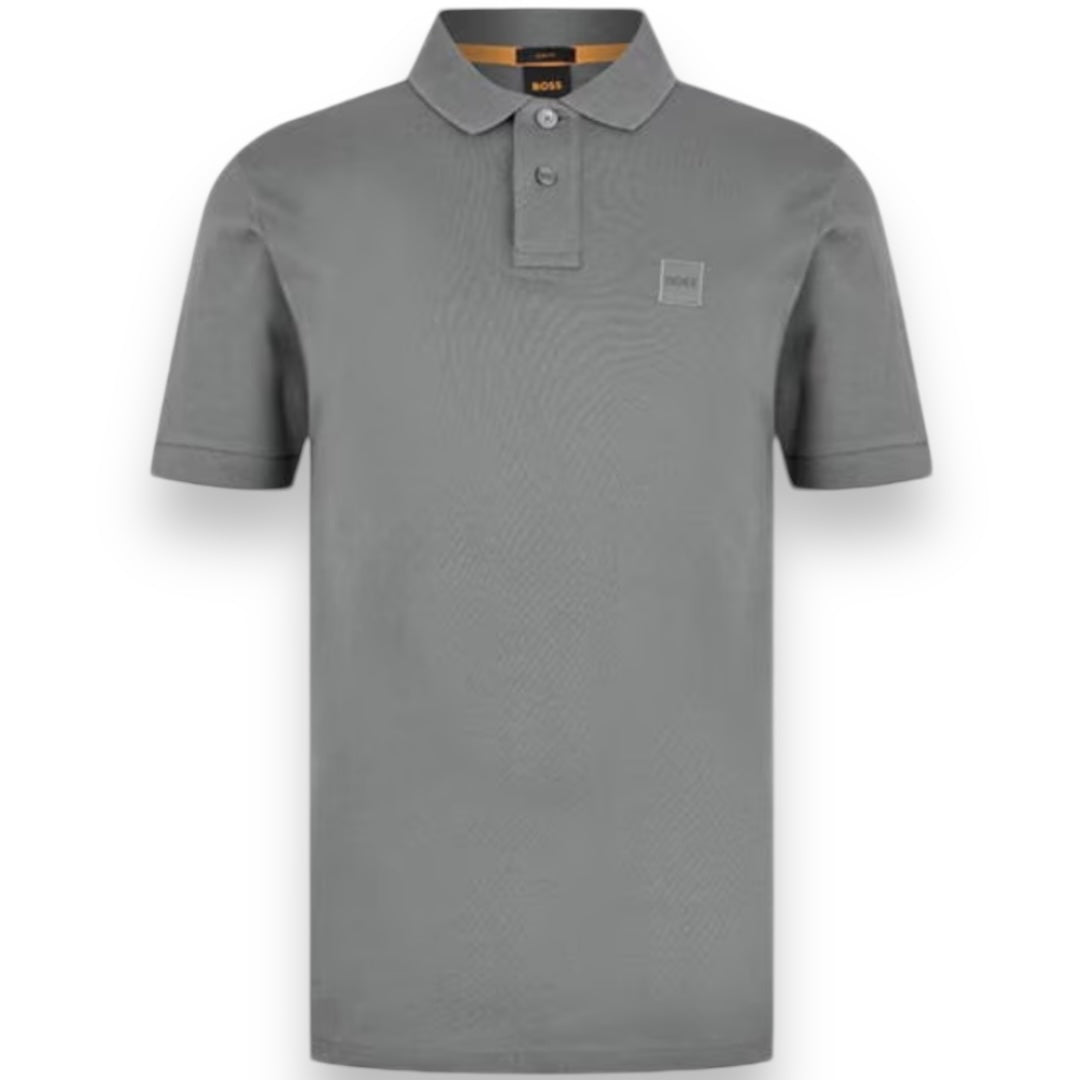 HUGO BOSS PATCH POLO SHIRT GREY