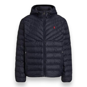 RALPH LAUREN POLO TERRA DOWN PACKABLE HOODED PUFFER JACKET NAVY BLUE