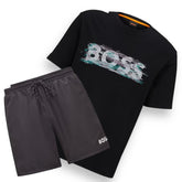 HUGO BOSS DIGITAL LOGO & SWIM SHORTS SET BLACK