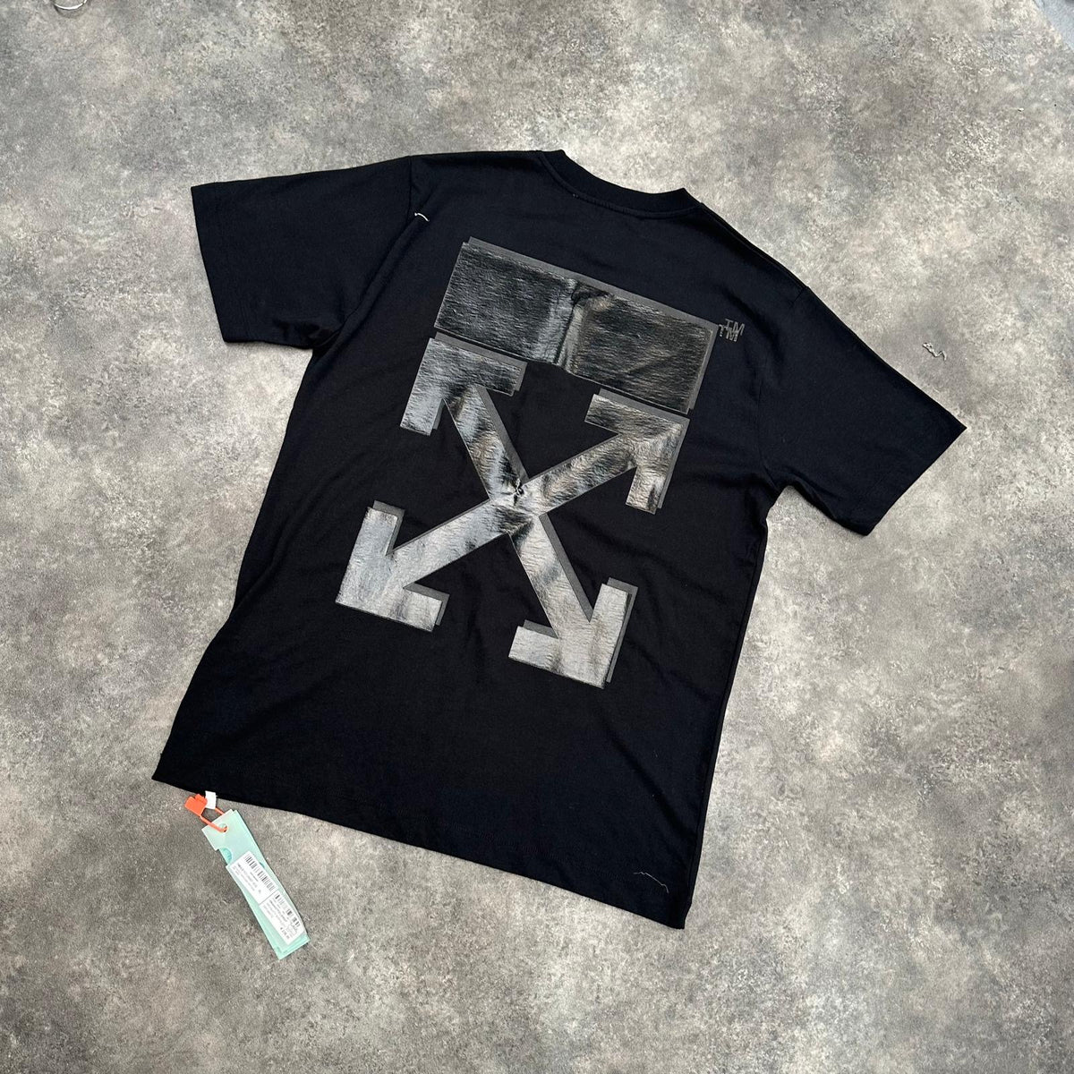 OFF WHITE BLACKOUT LOGO ARROWS T-SHIRT BLACK