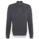 BARBOUR COTTON CRAW 1/4 ZIP SWEATER CHARCOAL GREY