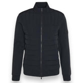 BARBOUR INTERNATIONAL COUNT QUILTED SWEATSHIRT TRACK JACKET BLACK