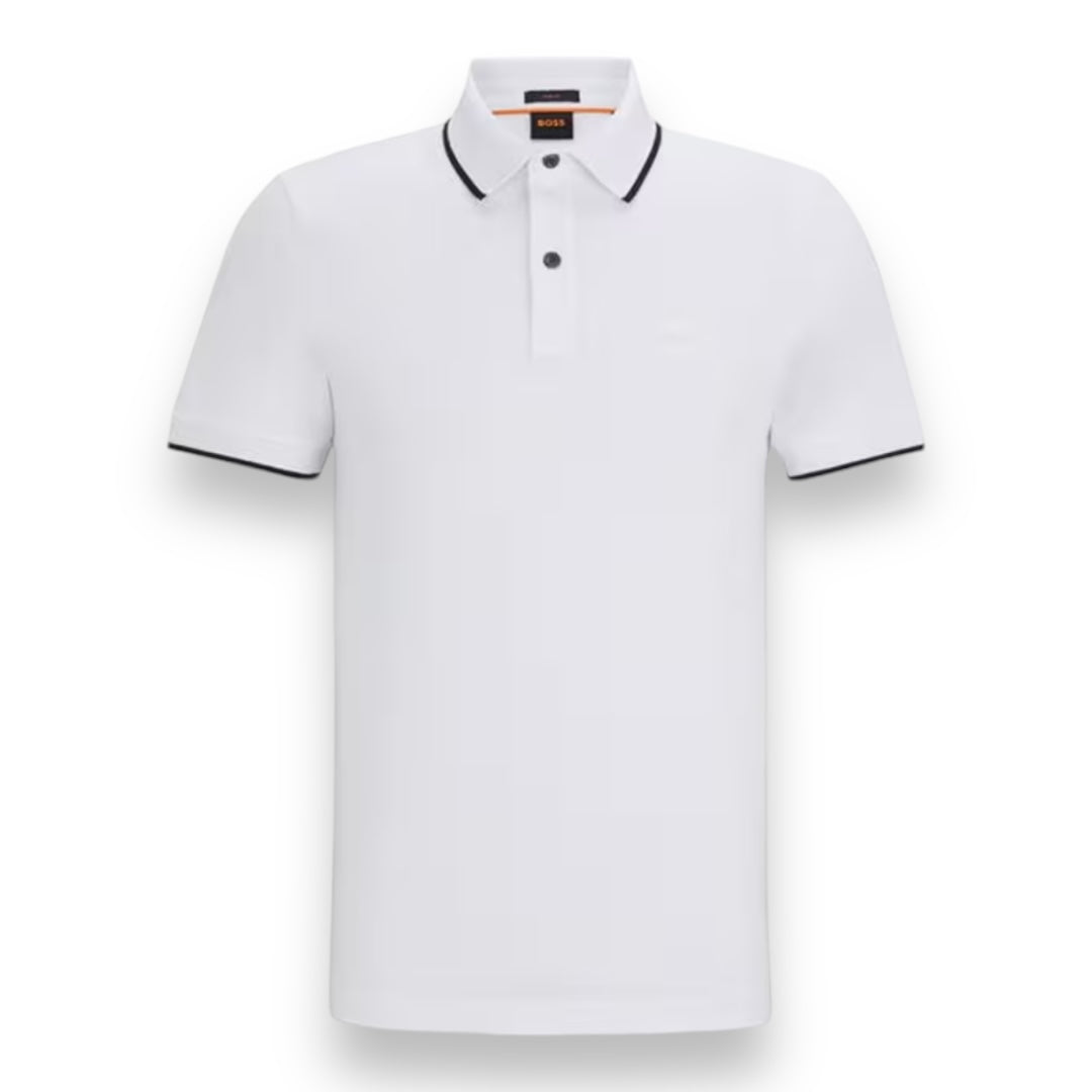 HUGO BOSS PASSERTIP POLO SHIRT WHITE