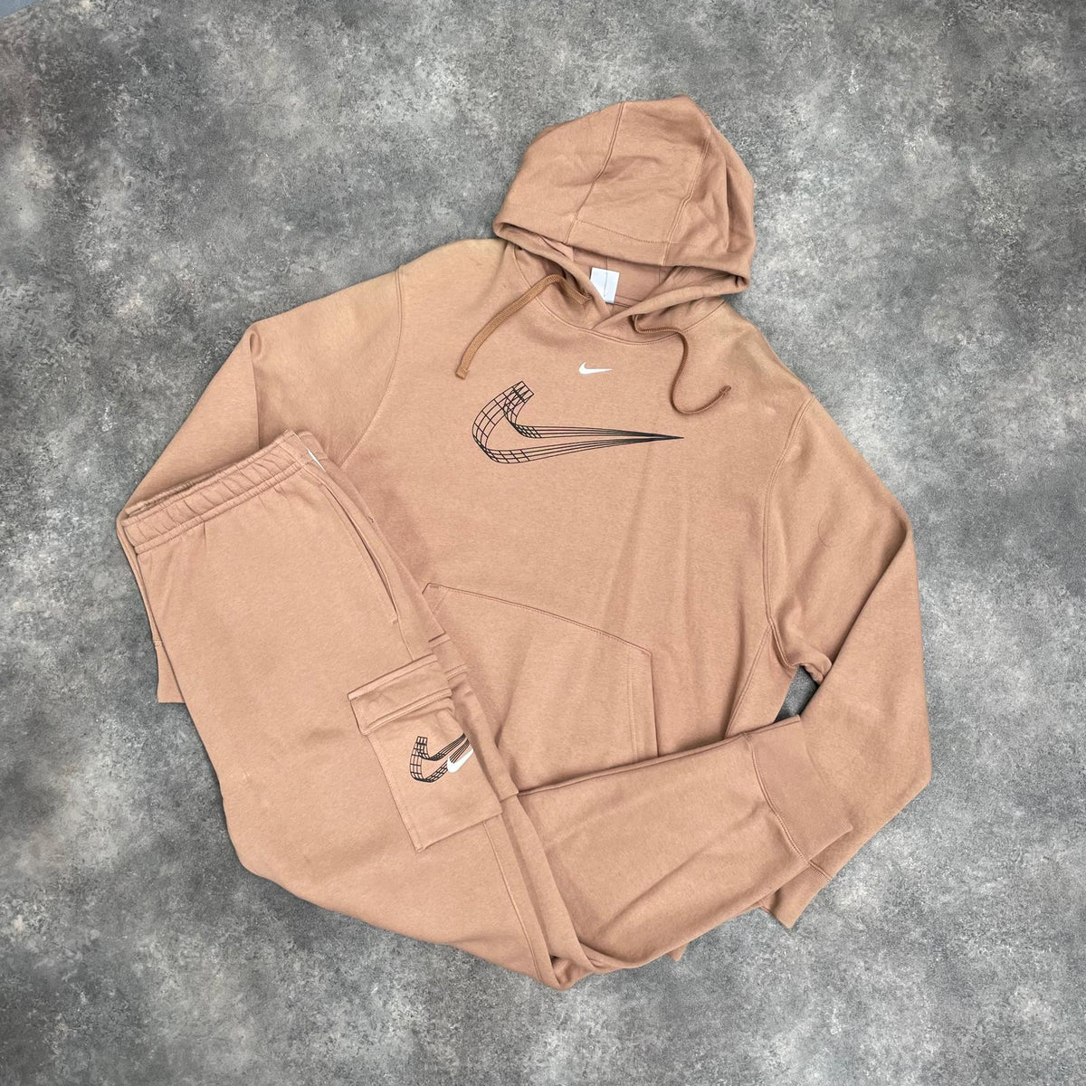 NIKE 3D LOGO FULL HOODED TRACKSUIT BROWN