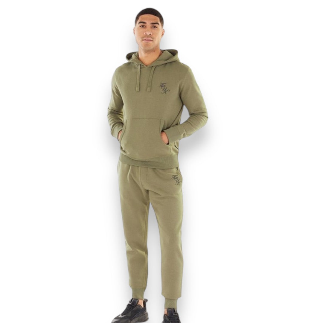 FRENCH CONNECTION FCUK FULL HOODED TRACKSUIT KHAKI GREEN