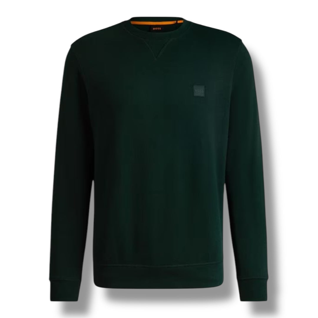 HUGO BOSS PATCH LOGO SWEATSHIRT BOTTLE GREEN