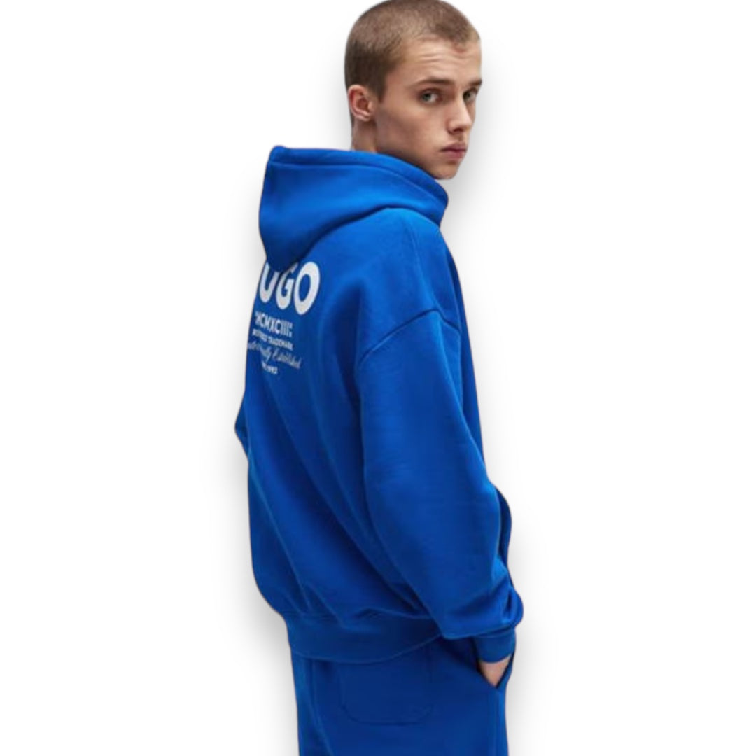 HUGO BACK LOGO OTTH HOODIE & JERSEY SHORTS SET ROYAL BLUE