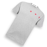 COMME DES GARÇONS PLAY T-SHIRT TRIPLE SMALL HEART GREY