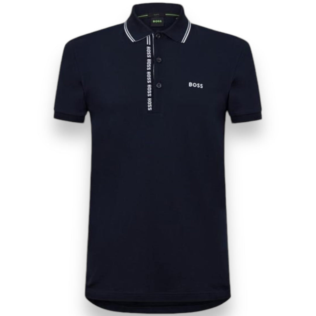 HUGO BOSS REPEAT LOGO POLO SHIRT NAVY BLUE