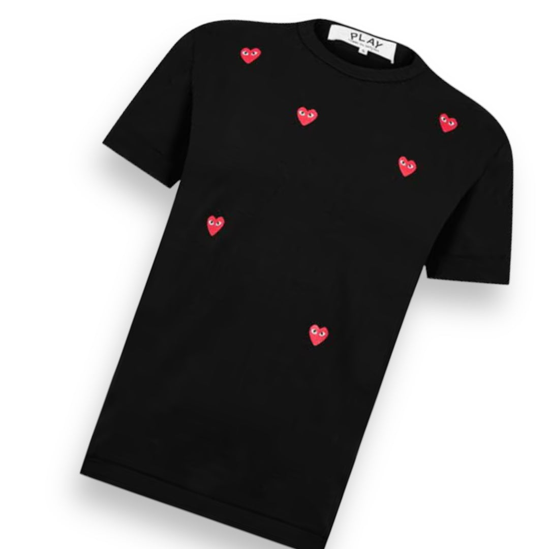 COMME DES GARÇONS PLAY T-SHIRT MULTI SMALL HEART BLACK